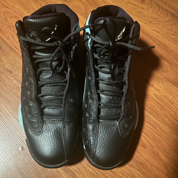 Jordan Retro 13 Black Island Green Silver Metallic